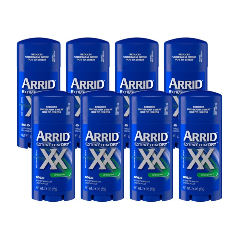 ARRID XX Anti-Perspirant Deodorant Solid Unscented 2.6 oz (Pack of 8)